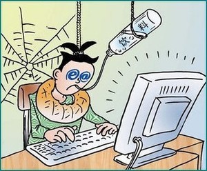 Je passe des heures à surfer sur Internet.