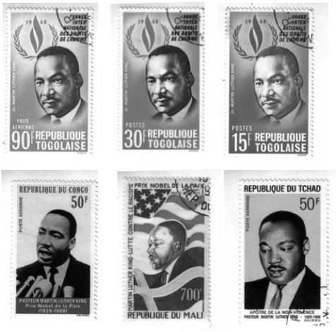 Martin Luther King en timbres
