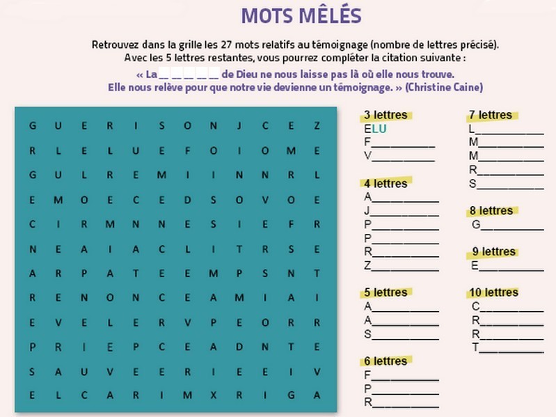 Un témoignage de notre vie