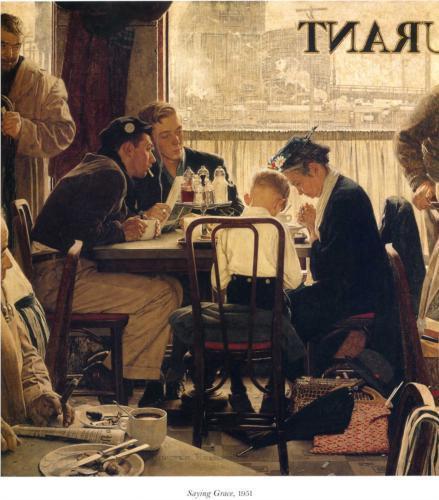 24 novembre 1951. Norman Rockwell : « Dire les grâces »