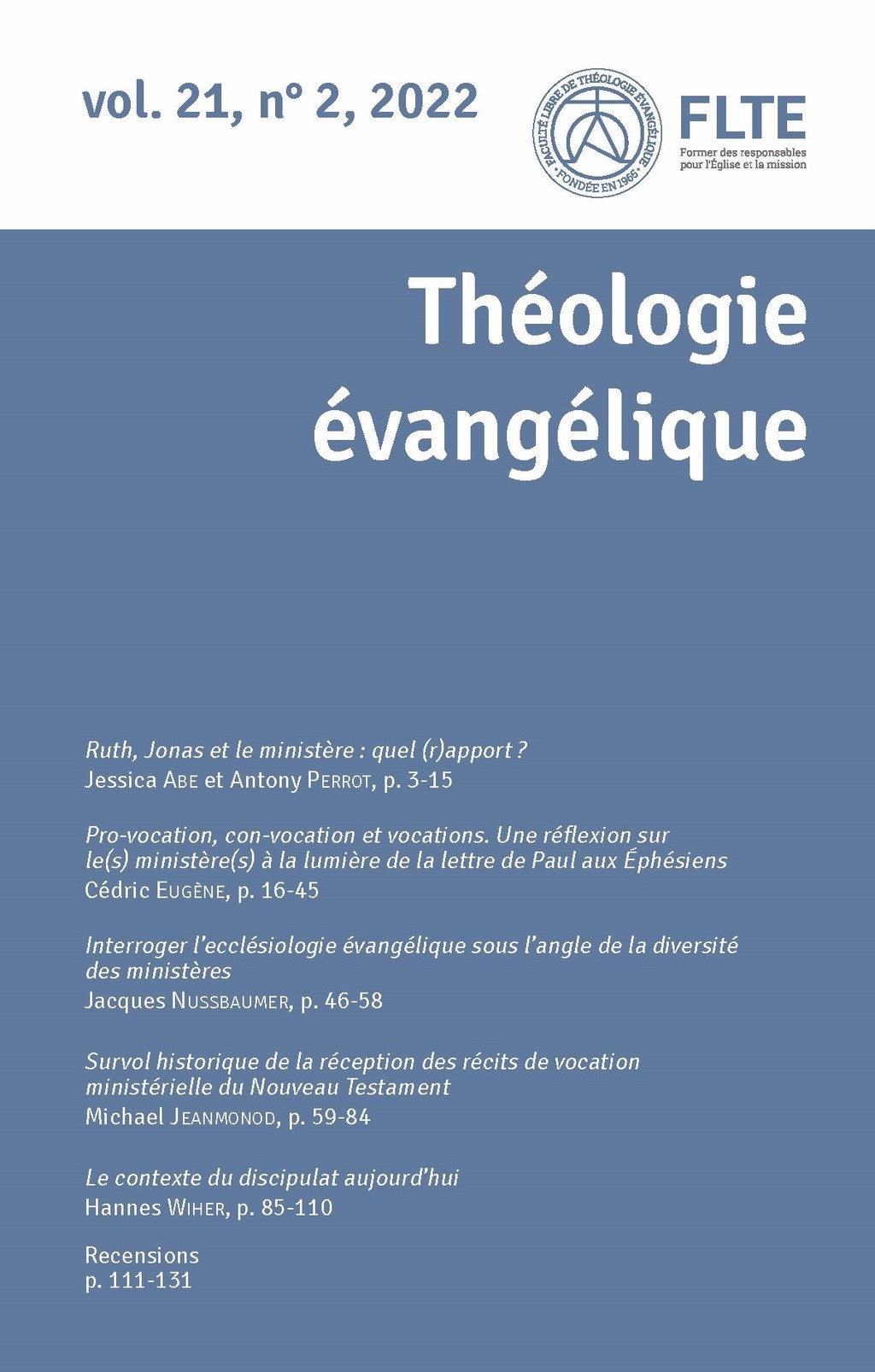 Magazine n°2102 : Théologie Évangélique n°21.2